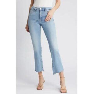 Frame Womens 27 Le Crop Mini Boot Light Wash Step Fray Raw Hem Denim Jeans